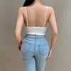 Kvinnors Sexig Spaghetti Strap Tube Tank Top Deep V Backless Wrapped Crop Tops Rimless Vest Streetwear Basic Camis Underwear 210517