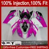 Body Injection For DUCATI 848R 848S White Rose 1098S 1198S 07-12 Cowling 18No.122 848 1098R 1198R 07 08 09 10 11 12 2012 1098 1198 S R 2007 2008 2009 2010 2011 OEM Fairing