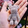 7Color Rhinestone Completo Diamante Diamante Cartoon Bear Chaveiro Chaveiro Titular Pingente Bolsa Mulher Bolsa das Mulheres Chaveiro Presente