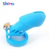 NXY Cockrings Silicone Soft Chastity Cage CB Male Cock Ring 5 Sizes Sex Toys For Men(Blue) 1124