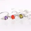 Shiny CZ Zircon Stones Silver Rings Band Charm Rhinestones Jewelry Wedding Party Women Wholesale 50pcs