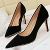 Dress Shoes Fashion Women Khaki Black 10.5cm Extreme High Heels Pumps Suede Scarpins Rivets Party Plus Size