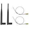 Factory 6Dbi 2.4GHz 5GHz Dual Band Antenna M.2 IPEX MHF4 U.fl Extension Cable to WiFi RP-SMA Pigtail Antennas Set for Wireless Router Aerial