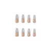 偽の爪24pcs/boxフレンチv形状のプレス取り外し可能なffin fake with rhinestone design ballerina manicure patch22