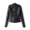 Vrouwen Lederen Faux Wmoen Jas Lente Herfst Turn Down Kraag Rits Vintage Uitloper Dames Biker Moto Korte Jassen Vrouwelijke Jas