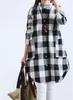 Designer Women's Polos Tops Tees Ladies 'Shirts Wear Cotton Shirt Casual Button Cardigan Long Blouse Printemps et Automne Plaid 100% Cotton Coats Taille M -2XL