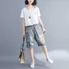 5176 Kobiety Letnia Streetwear Elastyczna Wysoka Talia Cartoon Haft Cute Koreański Styl Lady Kobieta Oversized Luźne Dżnowie Spodenki 210719