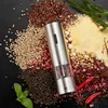 Electric Automatic Mill Pepper and Salt Grinder Spice Grain Mills Porcelain with LED Light Kitchen Tools 210712