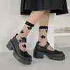 أحذية نسائية منخفضة الكعب نماذج ماري جين الأحذية النسائية اليابانية عالية الكعب منصة الأحذية المتناثرة خمر لوليتا الكعوب