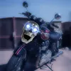 Czaszka motocyklowa Universal Custom LED HEADA Light Metal Skull Headllamp Halloween Motorcycle Dekoracyjne światła 295b