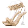 2021 Mode d'été Design Tissé Sandales Femmes Sandales TRANSPARENT Dames Sandales Open Toe Super High High Heel Sangles Plus Taille Femme SH Y0721