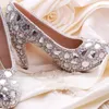 Femme romantique chaussures de mariée mode strass robe de mariée dame cristal fête bal talon haut
