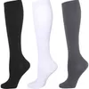 3 Pairs Solid Color Compression Socks for Men & Women Running Nurse Travel Cycling Pregnancy Blood Circulation Swelling 211204