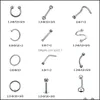 Jewelrystainless Steel Set Tongue Rings Body Piercing Eyebrow Belly Nose Nail Jewelry Aessories 120 Mixes Whole Drop Delivery 221L
