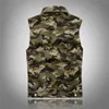 Gilet di jeans mimetici da uomo autunno Giubbotti militari senza maniche Jeans Moda Casual Gilet maschile Camo Gilet Homme M-5XL 211108