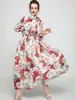 Robes décontractées Rose fleur imprimer plage vacances grande taille Fairycore pour les femmes 2022 femmes robe longue femmes