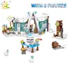 HUIQIBAO 307 Pcs Ville Amis Glace Château De Neige Tour Blocs De Construction Princesse Filles Bonhomme De Neige Chiffres Briques Jouets Cadeaux Pour Enfants X0902