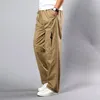 pantalon khaki à jambe large