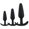 Massage 3pcs Analsexleksaker för män Kvinnor Black Plug Butt Nybörjare Erotiska Silikon Vuxenprodukter Prostata Massager