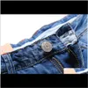 Abbigliamento Abbigliamento Drop Delivery 2021 Moda estiva Skinny Uomo Denim Blu Casual Lunghezza al ginocchio Pantaloncini di jeans a foro corto 1W8Kg