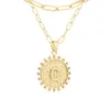 Runda 26 Initialer Pendant Gold Paper Clip Chain Fold Necklace Female6047581