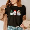 Women's T-Shirt Holiday Gnomes Classic Graphic T Shirts Goth Clothes Christmas Women Sexy Tops Print Tees Aesthetic Jesus L
