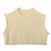 Tops tricotés Automne Hiver Court Tank Casual Ribbed O Cou Sans manches 210427