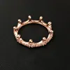 18K Rose gold Yellow sliver Crown RING Original Box for Pandora 925 Sterling Silver CZ Diamond Women Wedding Rings Set