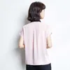 Korean Women Shirt Chiffon Blouses for Short Sleeve Shirts Female Top Pink All-match Tops Plus Size Woman OL 210604