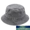 Distressed Denim washed fisherman cap double-sided wearable bucket caps summer outdoor sunshade sunscreen hat casual hats Factory price expert design Quality