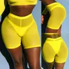 Sexy Women See Through Translucent Shorts Ice Silk Sheer High Waist Mesh Summer Beach Trouser Women's