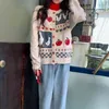 Kore Tarzı Örme Kazak Kadın Dış Giyim Sonbahar Ve Kış Sıcak Noel Kazak Hırka Bayan Ceket (C8638) 210423