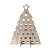 Christmas Tree Wine Rack Wooden Advent Countdown Calendar 24 Days Holiday Bottle Stand Gifts Xmas Decorations 211019