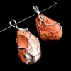 Irregular Natural Original Stone Style Wire Wrap Pendant Necklaces Women Men Fashion Party Club Decor Jewelry With Chain