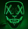 10 kolorów Maska Halloween LED Light Up Funny Maski Purge Rok wyborów Świetny Festiwal Cosplay Costume Materiały Party Maska