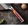 Xituo Noże kuchenne Zestaw 6-8pcs Zestaw Czerwony Uchwyt Żywicy Laser Damascus Wzór Szef Chef Chleb Cleaver Krojenie Noże Najlepszy prezent