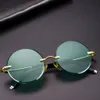 Vazrobe cam güneş gözlüğü erkek koyu yeşil bayanlar güneş gözlükleri erkekler için rimless yuvarlak büyük boy büyük büyük çizik lens markası3629878