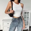 Kobiety z czołgów damskich Camis White Tank Tops seksowna kamizelka uprawna solidna kobieta z ramion dzianiny żebrowane kobiety letnie fitness fitness