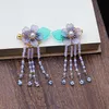 Hair Clips & Barrettes Ink Blue Tassel Hairpin Xianqi Girl Hanfu Traditional Headdress Handmade