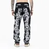 Mens Printing Jeans Designer Hole Hip Hop Casual Stretch Letter Embroidery Denim Trousers Fashion Trend Streetwear Retro Jean Pencil Pants