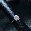 Natural opal woman rings change fire color mysterious 925 silver adjustable size