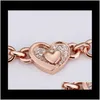 Link Chain JewelryThe äkta kristallarmband 18KGP Rose Gold Jewelry DFF0750 Drop Leverans 2021 8PU0A