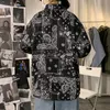 Men's Casual Shirts Men's 2022Spring Cashew Printed Men Long Sleeved Loose Shirt Fashion Harajuku Plus Size Button Tops Coat Male