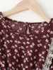 Girls Ditsy Floral Embroidered Mesh Detail Dress SHE