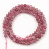 기타 2/3/4mm Faceted Natural Stone Round Pink Tourmaline Waist Spacer Beads를위한 DIY 브레이슬릿 목걸이 귀걸이 15 인치 Rita2