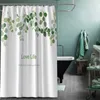 Rideaux de douche Love Life Leaves vertes rideaux imprimés Salle de bain imperméable avec des crochets de baignoire en polyester