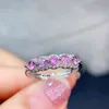 2021 Pink Sapphire Pierścień Dla Kobiet Biżuteria Prawdziwe 925 Srebrny 3x3mm Rozmiar Okrągły Gem Dostawa Party Prezent Birthstone