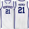 Nikivip Custom XXS-6XL Vintage Rare Men #21 Kentucky Tayshaun Prince High School Blue College Basketball Jersey Size S-4XL eller Custom Any Name eller Num
