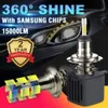 2Pcs With SAMSUNG CSP Mini H7 Bulb No Error H4 Led 15000LM 80W H1 H8 H11 LED 9005 HB3 9006 HB4 Car Headlight 6500K Fog Light