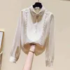 Plus Size Women's Autumn Fat Sister Slim Fashion Temperament Long-sleeved Chiffon Shirt Blouse UK365 210507